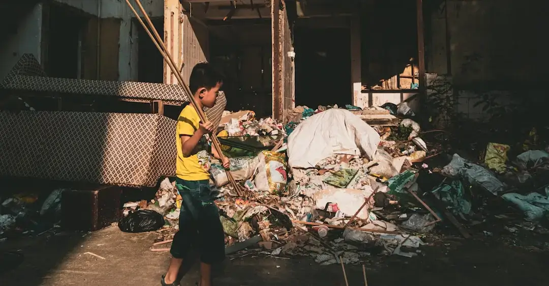 An industrial waste management facility with machinery sorting and processing recyclable materials.
