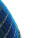 blue and black glass building