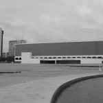 grayscale photo of a building